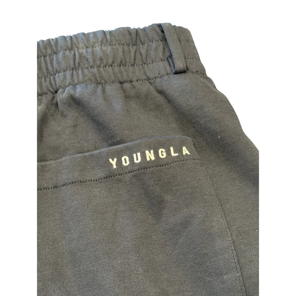 YoungLA 620 Pants Mens 38L Black Cotton Nylon Straight Leg Trousers YLA2291